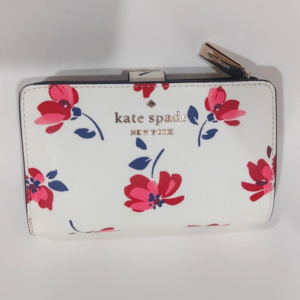 Kate Spade Leila Medium Compact Bifold Wallet Tea Garden